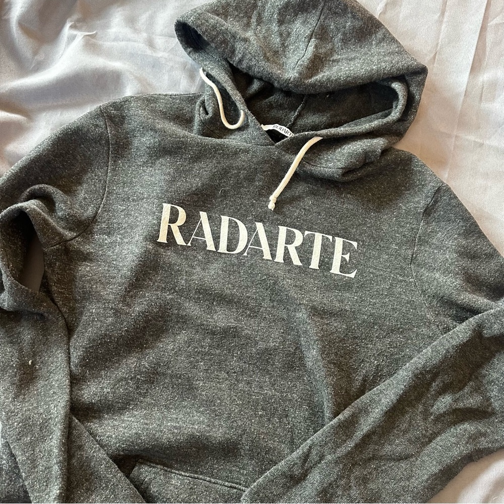 Rodarte women’s hoodie, gray, size Medium.